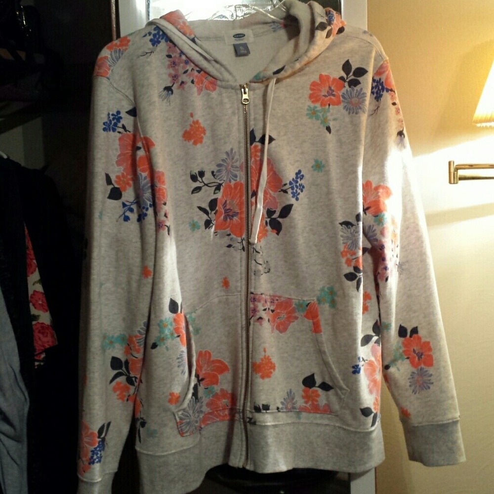 Xl like new Old Navy floral zip hoodie